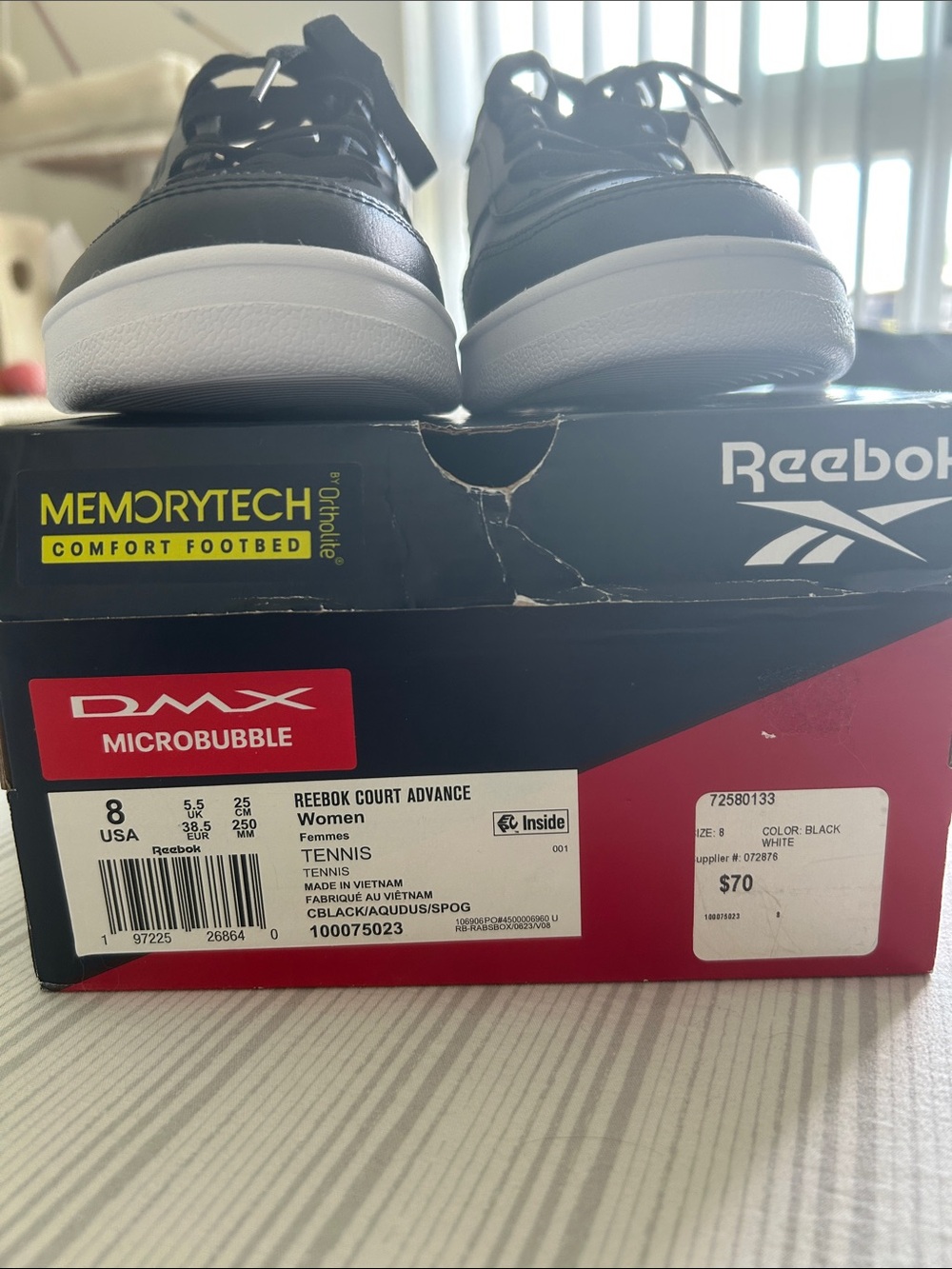 Reebok women Black Sneakers with Mint Accents